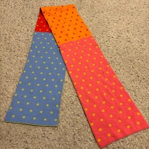 DRAKES MADE IN SCOTLAND POLKA DOT LAMBSWOOL & ANGORA SCARF SMALL STAIN